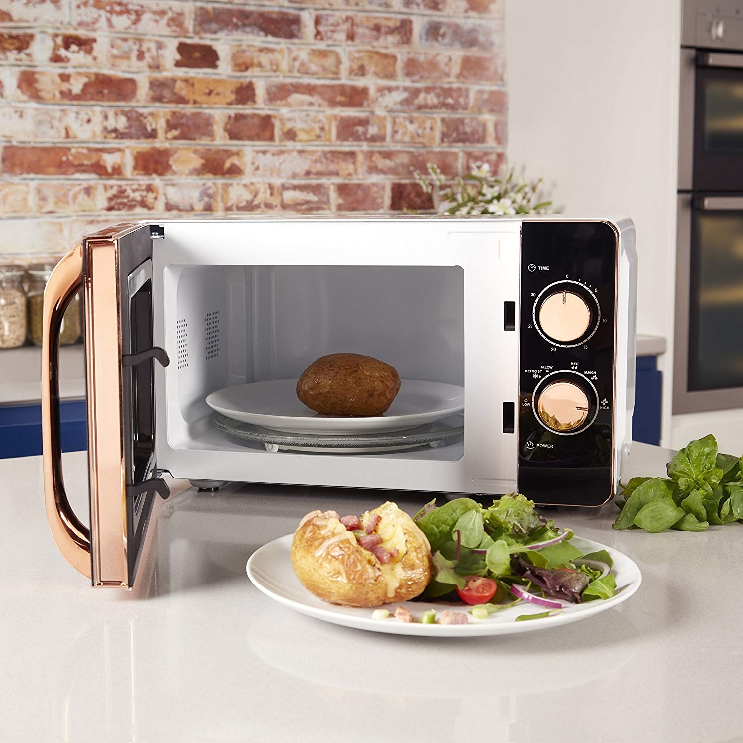 Rose Gold 800W 20L Manual Microwave - Market Town